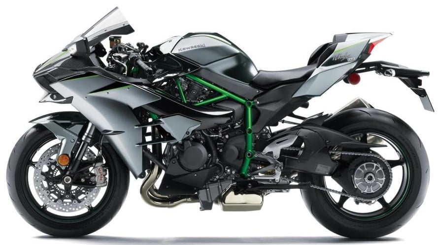 Een Kawasaki Ninja H2 is een motorfiets die je mag rijden met een A motorrijbewijs.