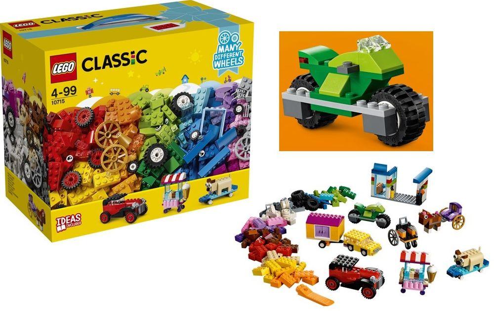 Met de Lego Classic stenen op wielen set, kun je een motor maar nog veel meer bouwen